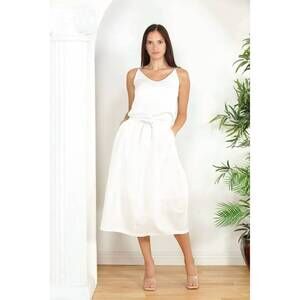 NEW ZERO DEGREES CELSIUS drawstring midi skirt in white